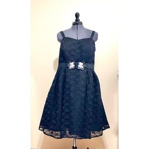 Lane Bryant Black Lace Fit and Flare Party Dress